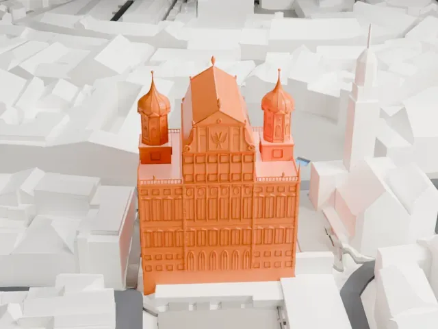 Augsburg Town Hall model, East view