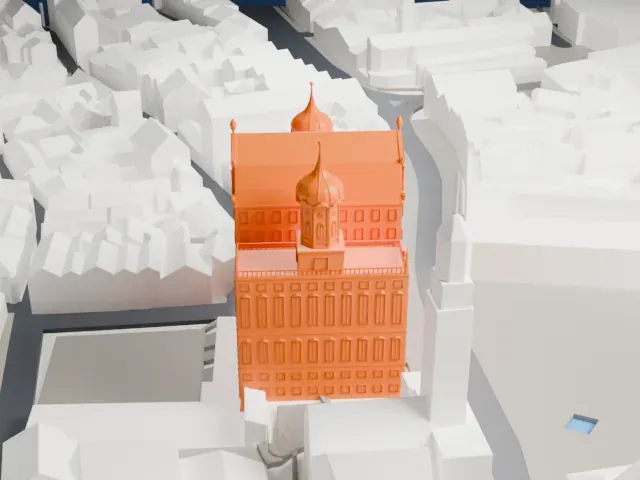 Augsburg Town Hall model, North view