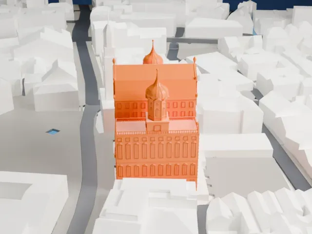Augsburg Town Hall model, South view