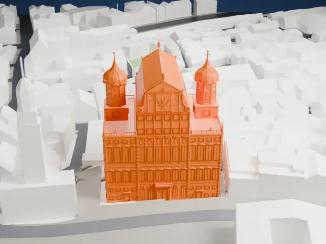 Augsburg Town Hall model, West view