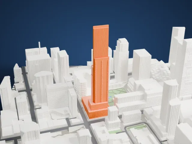 Aura (Toronto) model, East view