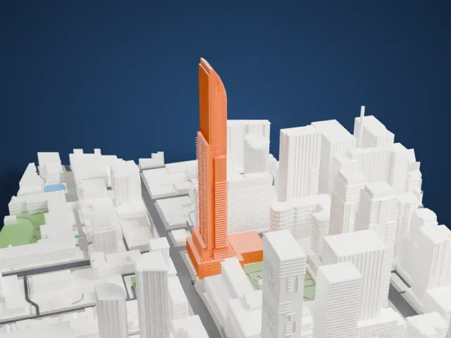 Aura (Toronto) model, North view