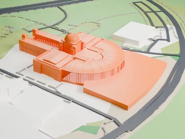 Australian War Memorial model, East view