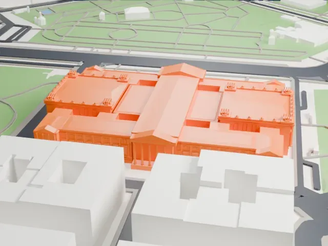 Austrian Parliament Building model, West view