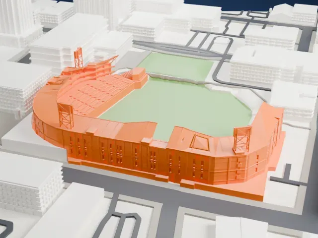 AutoZone Park model, South view