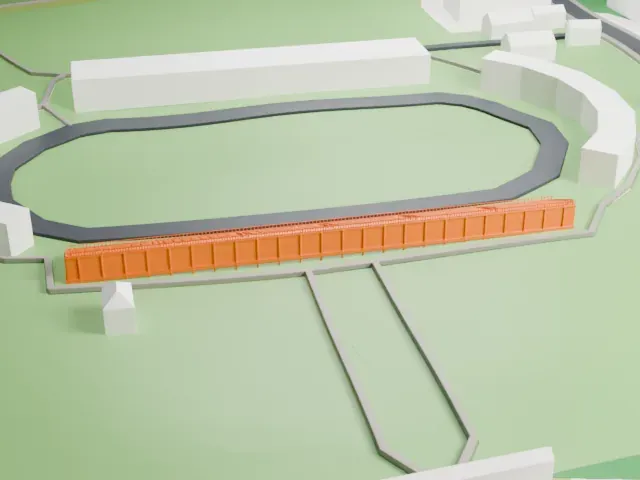 Avanhard Stadium (Uzhhorod) model, East view