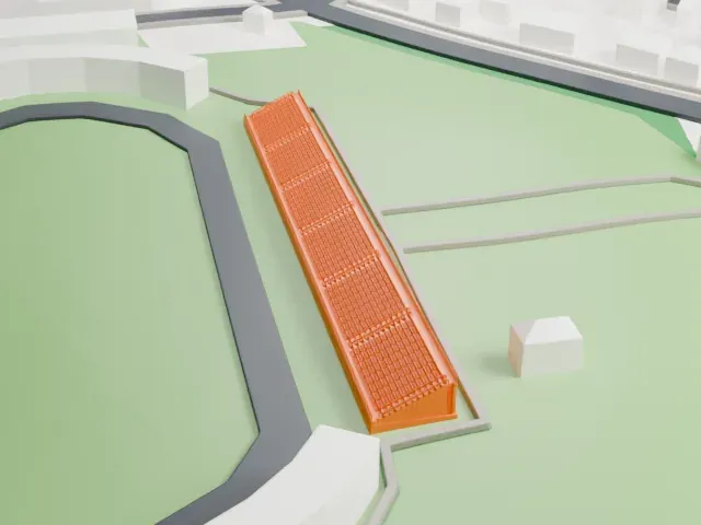 Avanhard Stadium (Uzhhorod) model, South view