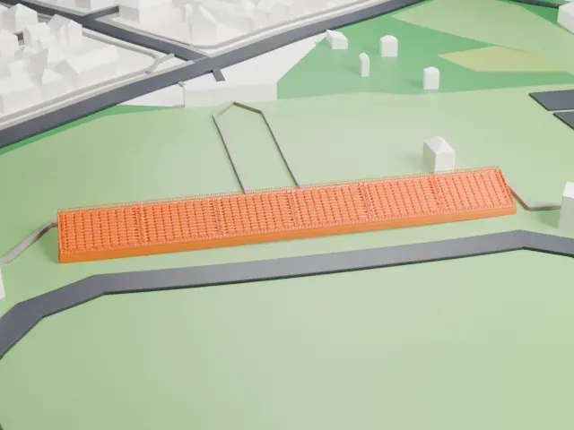 Avanhard Stadium (Uzhhorod) model, West view