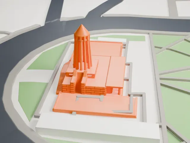 Avicenna Mausoleum model, South view