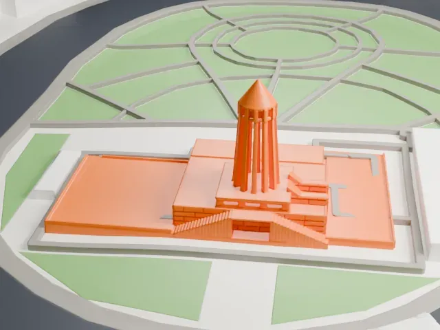 Avicenna Mausoleum model, West view