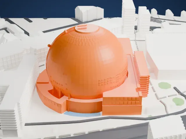 Avicii Arena model, East view