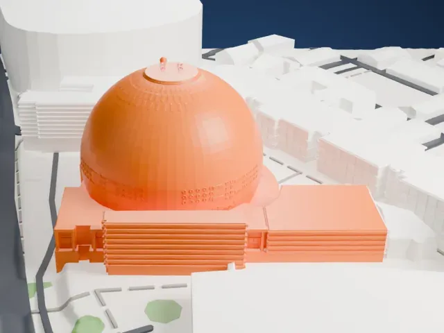Avicii Arena model, North view