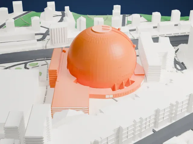 Avicii Arena model, West view