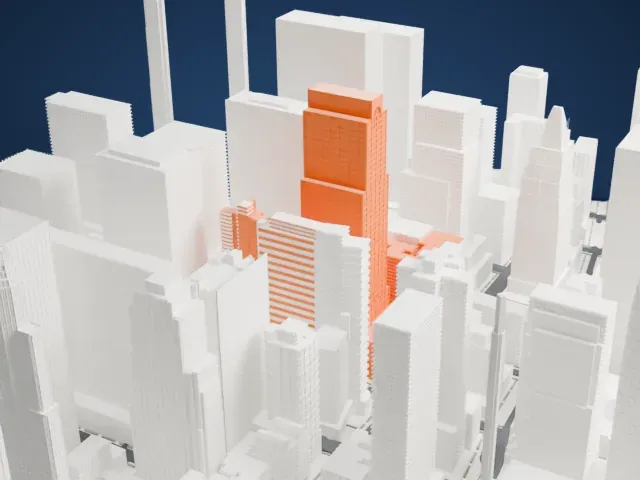 Axa Equitable Center model, North view