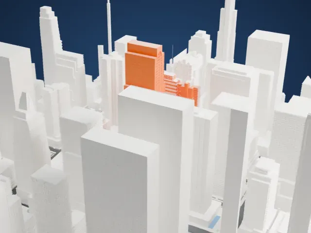 Axa Equitable Center model, South view