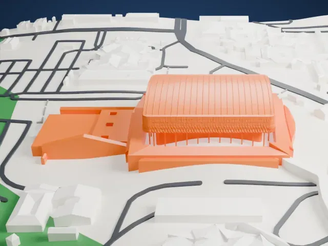 Axiata Arena model, North view