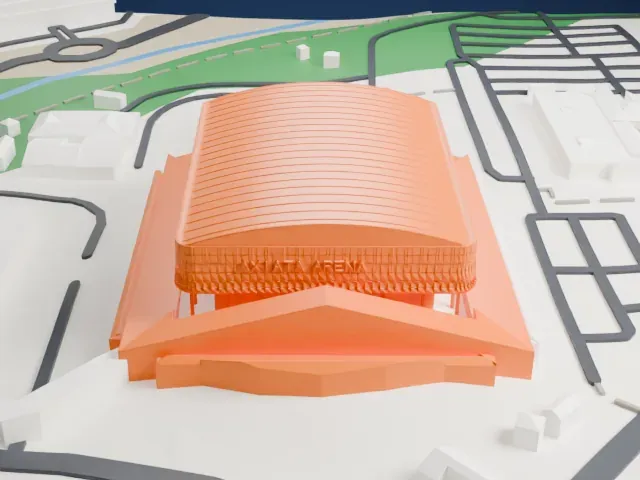 Axiata Arena model, West view