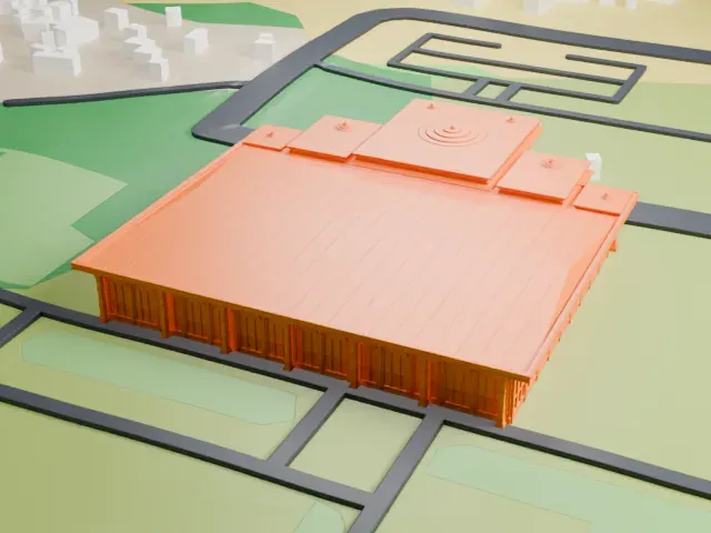 Ayodhya Airport Terminal model, North view