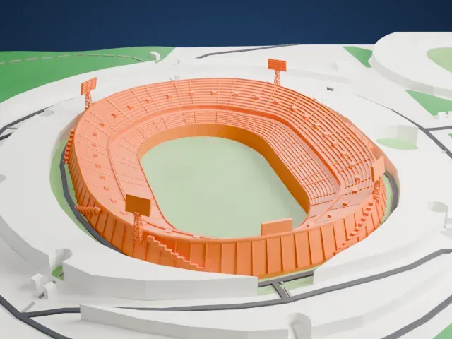 Azadi Stadium model, North view