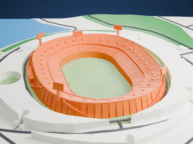 Azadi Stadium model, South view