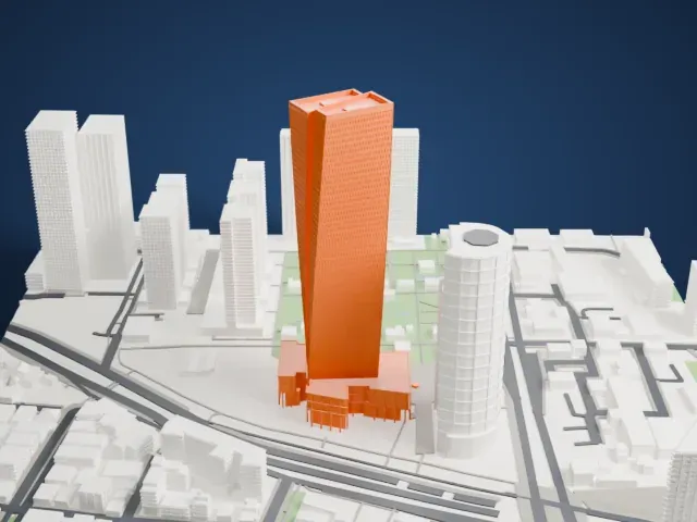 Azrieli Sarona Tower model, East view