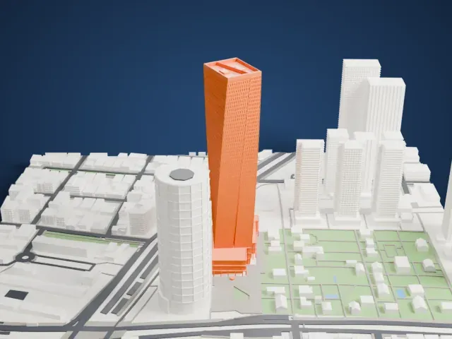 Azrieli Sarona Tower model, North view