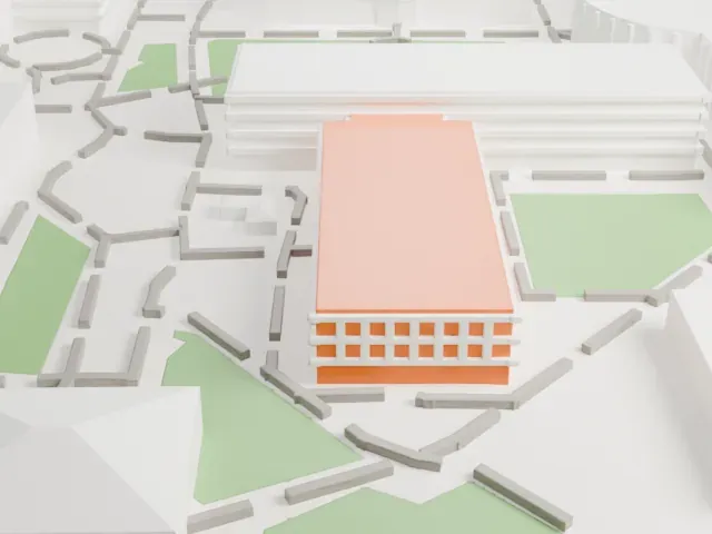 B. B. Moeur Activity Building model, North view