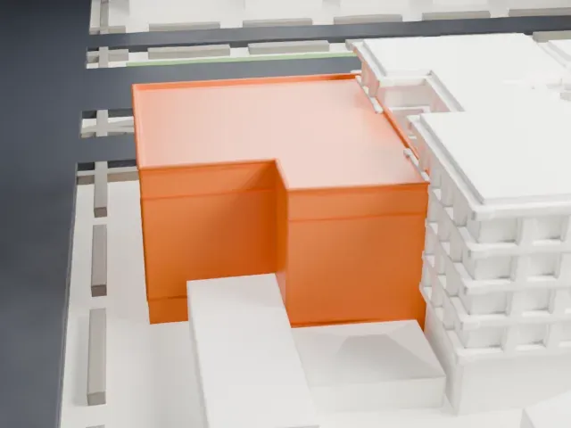 B'nai Yosef Synagogue model, West view