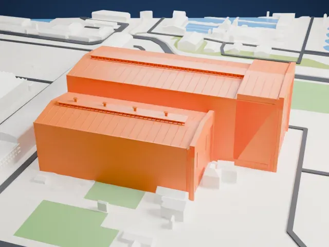 B&W Hallerne model, South view