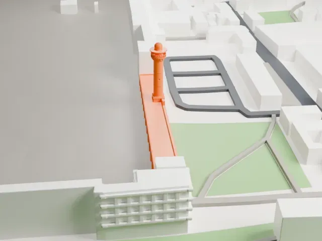 Bab al-Asbat Minaret model, East view