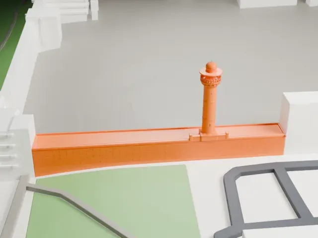 Bab al-Asbat Minaret model, North view