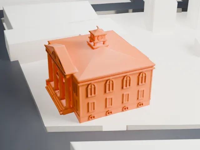 Babylon Town Hall model, East view
