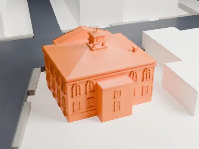 Babylon Town Hall model, North view