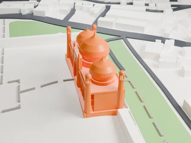 Badshahi Mosque model, North view