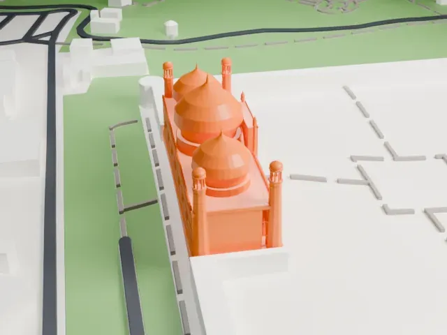 Badshahi Mosque model, South view