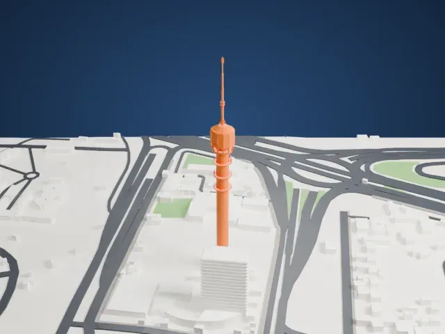 Baghdad Tower model, West view