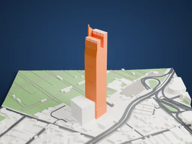 Bahria Icon Tower model, East view