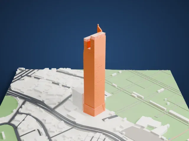 Bahria Icon Tower model, North view