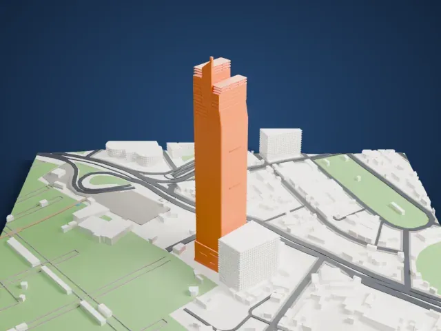 Bahria Icon Tower model, South view