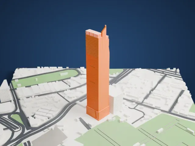 Bahria Icon Tower model, West view