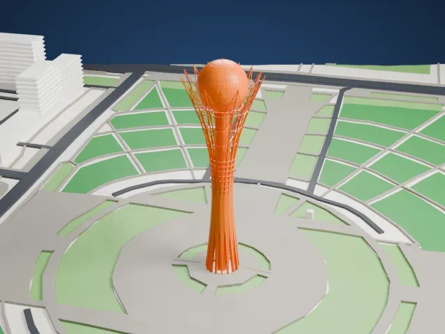 Baiterek (monument) model, North view