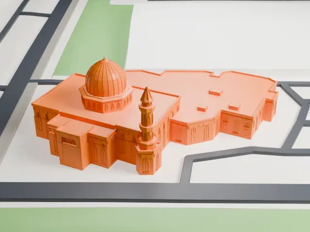 Baitun Nur Mosque model, North view