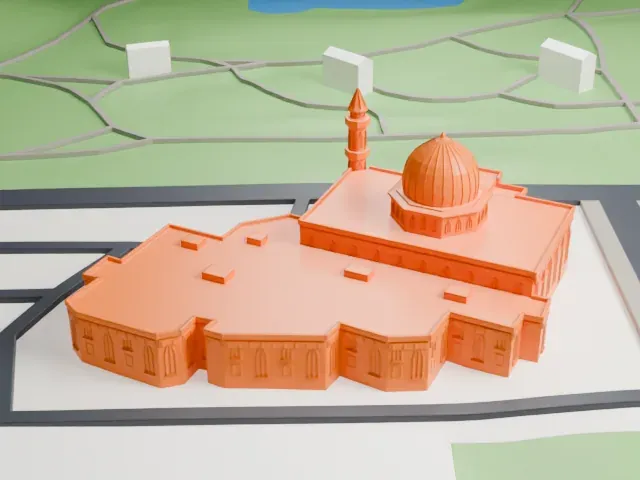 Baitun Nur Mosque model, South view