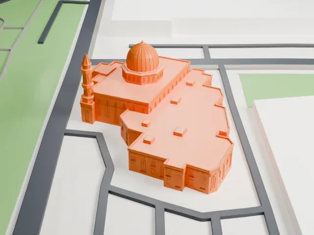 Baitun Nur Mosque model, West view