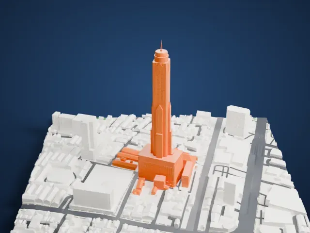 Baiyoke Tower II model, East view