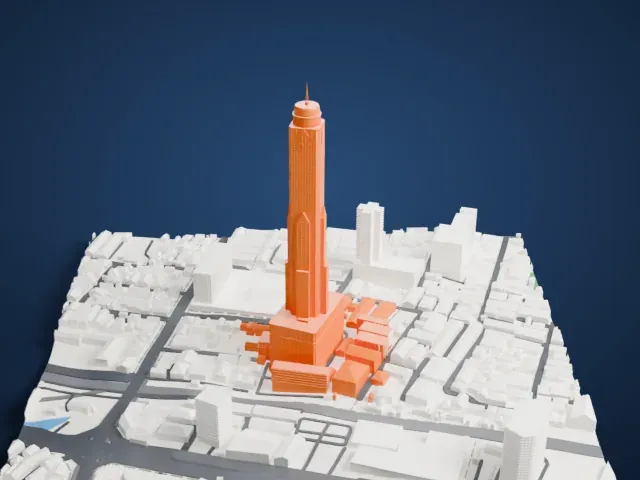 Baiyoke Tower II model, North view