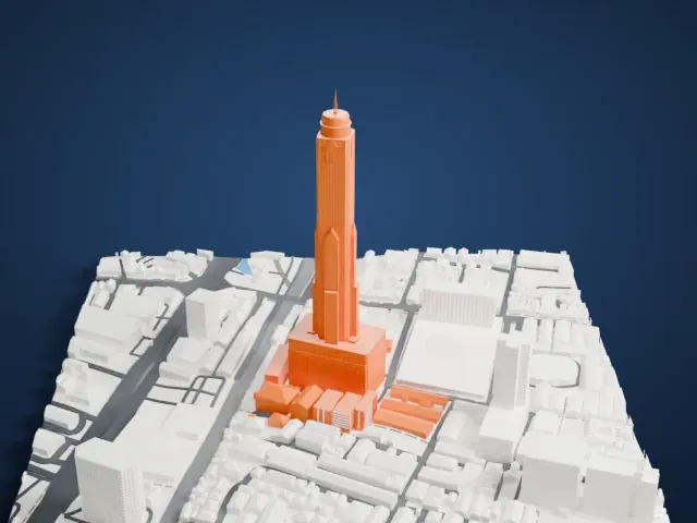 Baiyoke Tower II model, West view