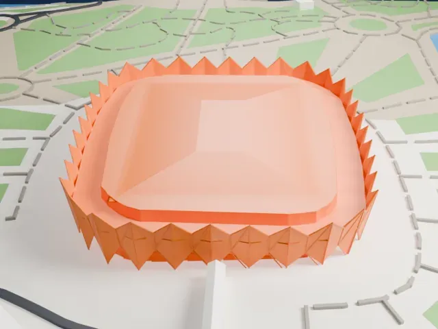 Baku Crystal Hall model, East view