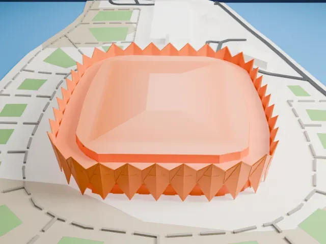 Baku Crystal Hall model, West view