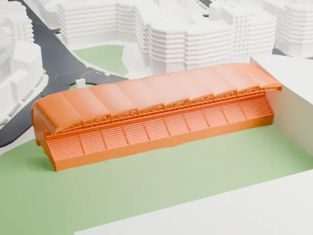 Balaídos Stadium model, South view